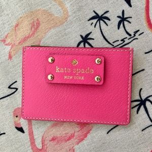 NWOT Kate Spade Pink and Tan Card Holder